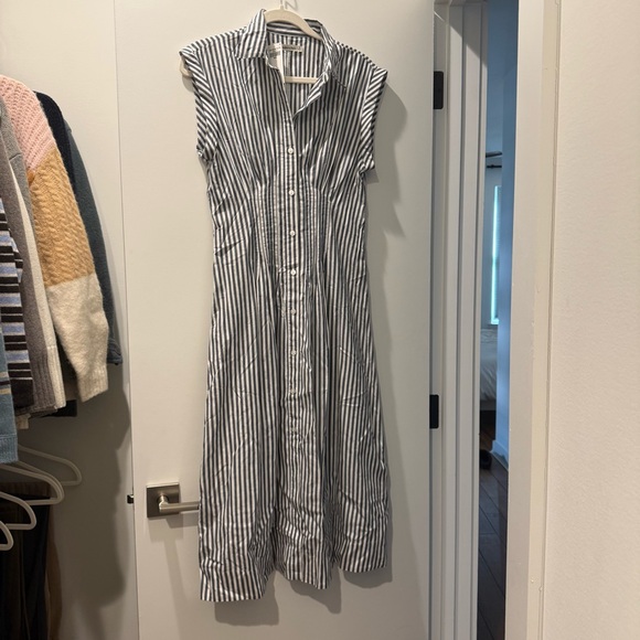 NWT Abercrombie Striped Midi Shirt Dress - Picture 2 of 5